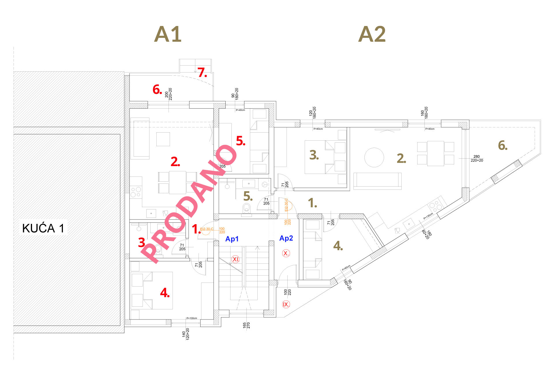 Z2-prizm-A1-A2-p tlocrt Žaborić kuća 2-prizm-A1-A2